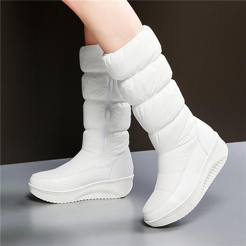 Women Snow Boots with Zipper Wide Calf Boots For Women