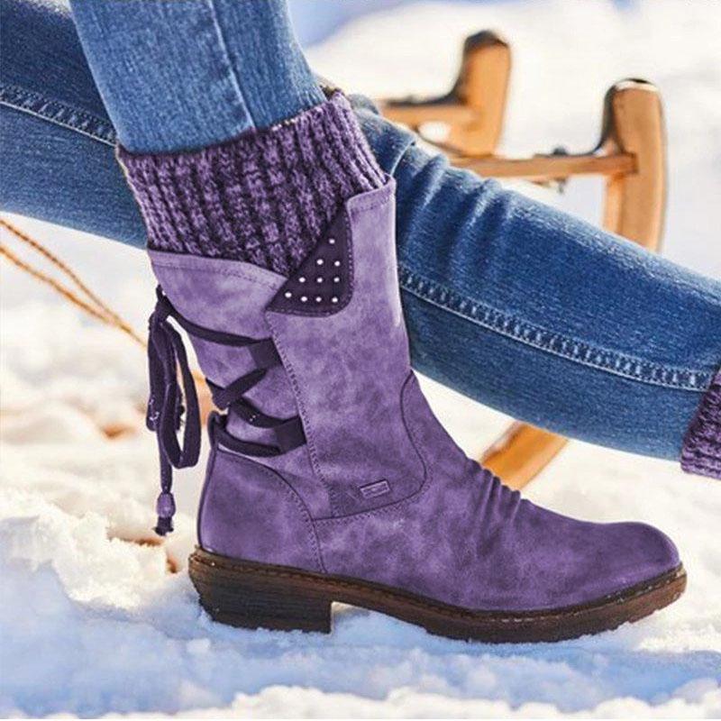 Women‘s Winter Warm Back Lace Up Snow Boots