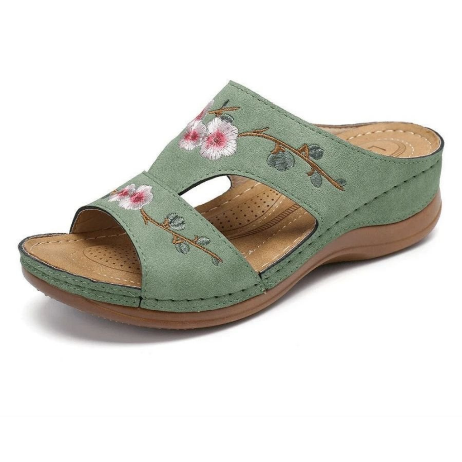 Women's Flower Embroidered Arch Support Vintage Casual Wedges Sandals