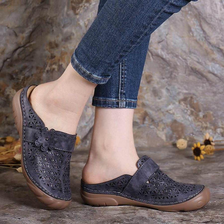 Comfortable Retro Backless Flat Casual Women Sandals - Boots BootiesShoescute orthopedic sandalsFlat Sandalsladies sandals