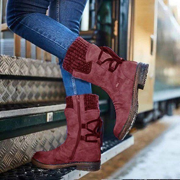 Women‘s Winter Warm Back Lace Up Snow Boots
