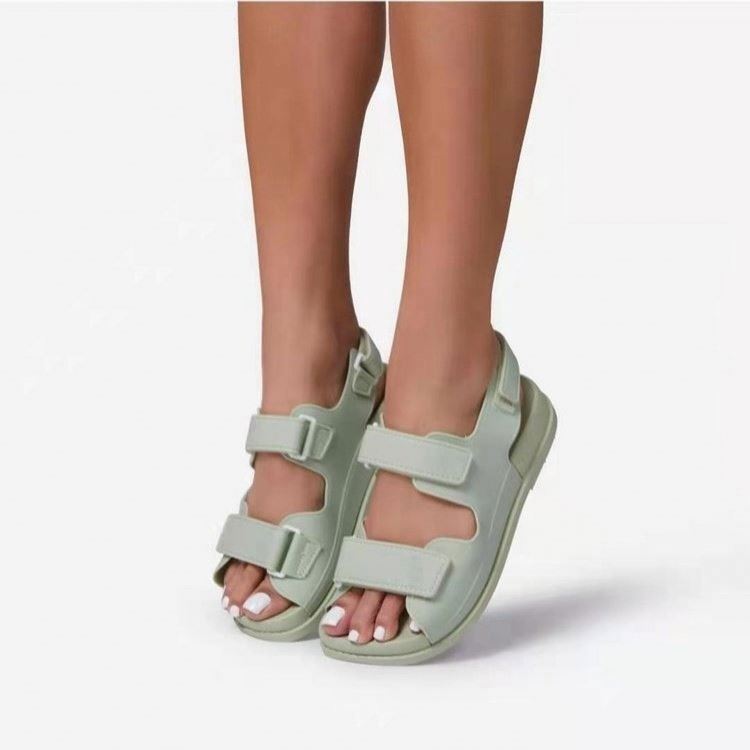 Flat Open Round Toe Buckle Sandals